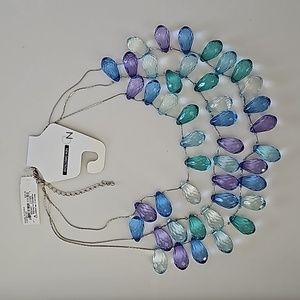 New Directions $28 Layered 3 Strand Chunky Prism Drop Necklace